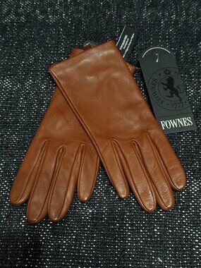 Fownes Brothers Genuine Leather Silk Lined Gloves, 6 1/2, Luggage Brown
